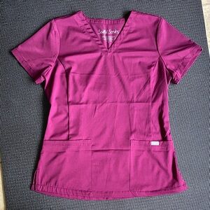 Women’s Burgundy Eggplant Scrub Top